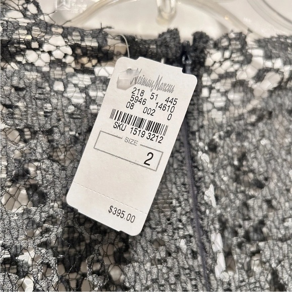 L'AGENCE Lace Midi Dress Gray Women's Size 2 Long Sleeve Party Cocktail NWT - Picture 4 of 7